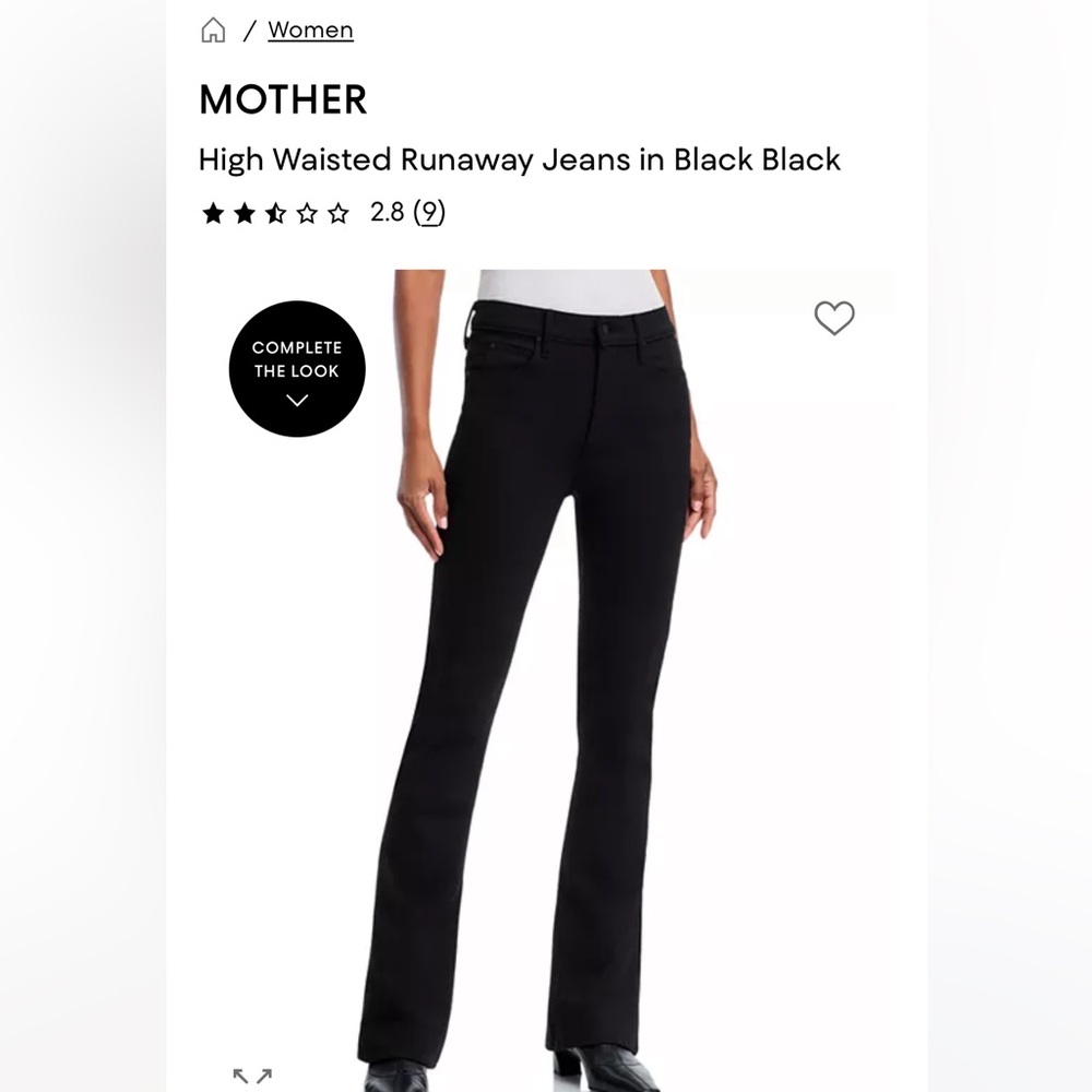MOTHER THE RUNAWAY BLACK JEANS